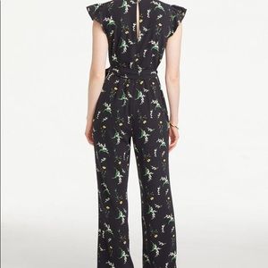 Floral flutter sleeves jumpsuit